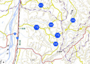 新潟県一般県道506号 岩沢中条線 古の道標